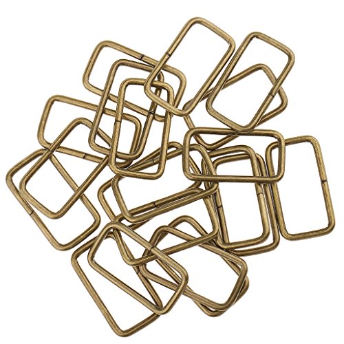 Sharplace 20x Rechteckringe Rechteck Ring Metallring Schlaufen für die Herstellung von Gürtel, Tasche, Hundehalsbänder, Bronze, 32x16x2.8mm von Sharplace
