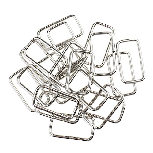 Sharplace 20x Rechteckringe Rechteck Ring Metallring Schlaufen für die Herstellung von Gürtel, Tasche, Hundehalsbänder, Silber, 32x16x2.8mm von Sharplace