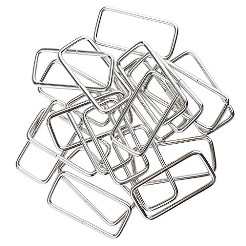 Sharplace 20x Rechteckringe Rechteck Ring Metallring Schlaufen für die Herstellung von Gürtel, Tasche, Hundehalsbänder, Silber, 38x16x2.8mm von Sharplace
