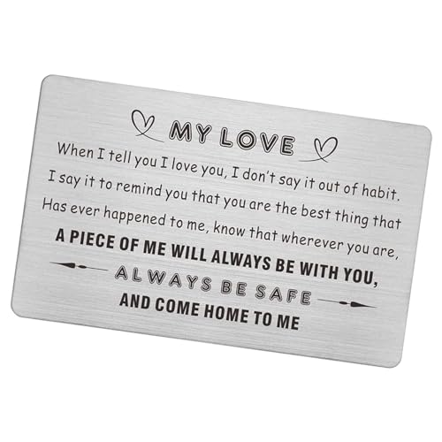 Sharplace 2x Gravierte Brieftaschen Einsteckkarte, Grußkarte, Valentinstagsgeschenk, Romantisches Andenken für Geburtstagskarte, Vorschlag, Frauen, Männer, Paar von Sharplace