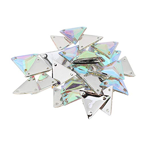 Sharplace 30 Dreieck Acryl Aufnähen Strasssteine Flatback Bastelsteine Glitzersteine für Kleidung Dekoration von Sharplace