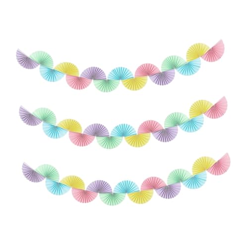 Sharplace 3X Papier Fans Girlande Decke Hängende Dekoration Ornament Hintergrund für Party Supplies Feier Karneval Geburtstag Hochzeit, Macaron von Sharplace