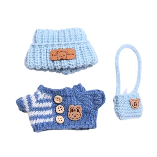 Sharplace 3X Plüschpuppe Kleidung Girl Doll Kleidung Mini Stilvolle weiche abnehmbare Kostümpullover, Hut und Taschen -Outfit für 17 cm 15 cm Puppe, Blau Sharplace 3X Plüschpuppe Kleidung Girl Doll Kleidung Mini Stilvolle weiche abnehmbare Kostümpullover, Hut und Taschen -Outfit für 17 cm 15 cm Puppe, Blau von Sharplace
