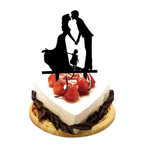 Sharplace 3x Romantische Silhouette mit Kind Acryl Hochzeitstorte von Sharplace