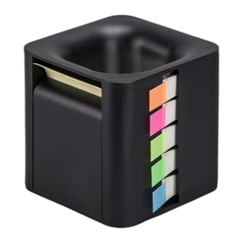 Sharplace 5 in 1 Sticky Note Halter Spender Sticky Index Tabs Schreibtisch Organizer wiederverwendbarer Papiercliphalter für Bürolehrer Memo Home, Schwarz von Sharplace