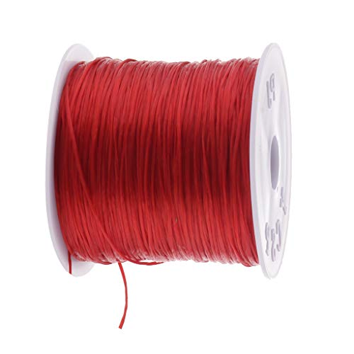 Sharplace 50 Meter Elastisch Schmuckfaden Gummifaden Faden für Perlenschmuck Armbänder, rot, 0,5 mm von Sharplace