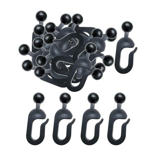 Sharplace 56 Stück Haken für Vorhänge und Seitenwände, Schiebe-Ring-Haken für Pavillon, Kunststoffringe, Kunststoffringe, Zelthaken, Schienen-Ring-Haken für Veranda, Garten, Vordachzelt von Sharplace