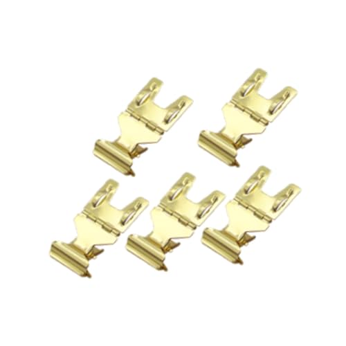 Sharplace 5x Warenschild-Clips Preisdisplay-Halter Verstellbare drehbare Preis-Clips Clip auf Etikettenhalter Ständer für Geschäftskörbe, Gold von Sharplace