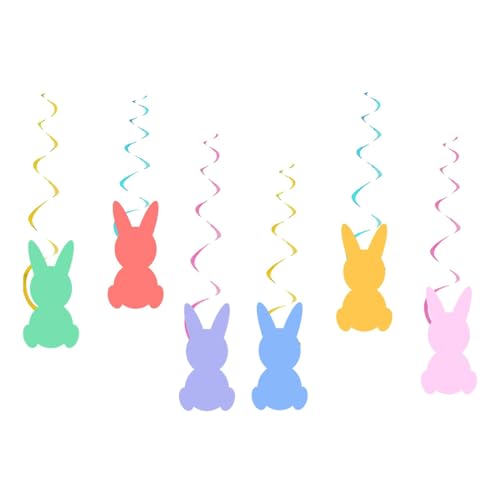 Sharplace 6X -Hängewirbel, Dekoration, Hase, Kaninchen, Deckendekoration, hängende Ornamente für Klassenzimmer, Zuhause, Büro, Partygeschenke von Sharplace