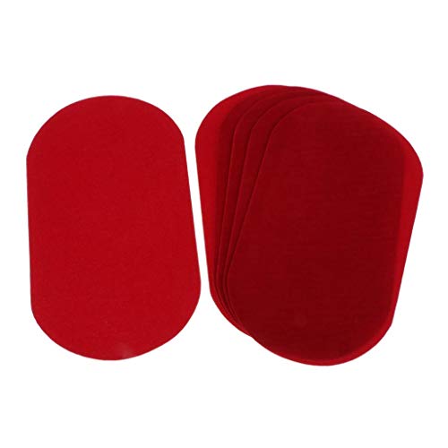 Sharplace 6pcs Samtstoff Ellbogen - und Knieflicken zum Aufnähen oder Aufbügeln, ovale Flicken für Ellenbogen und Knie Applikation (Farbe Auswählbar), rot von Sharplace