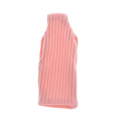 Sharplace Ärmellose Weste im Maßstab 1/12 im Miniaturformat, Mini-Rollkragen-Tanktop, lässige Weste für 6-Zoll-weibliche BJD-Puppenkörper-Accessoires , Rosa von Sharplace