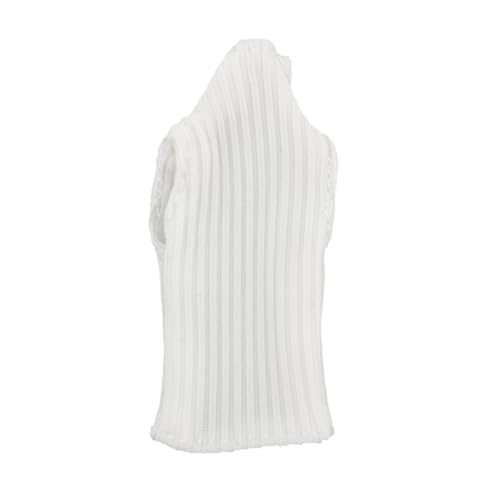Sharplace Ärmellose Weste im Maßstab 1/12 im Miniaturformat, Mini-Rollkragen-Tanktop, lässige Weste für 6-Zoll-weibliche BJD-Puppenkörper-Accessoires , Weiß von Sharplace