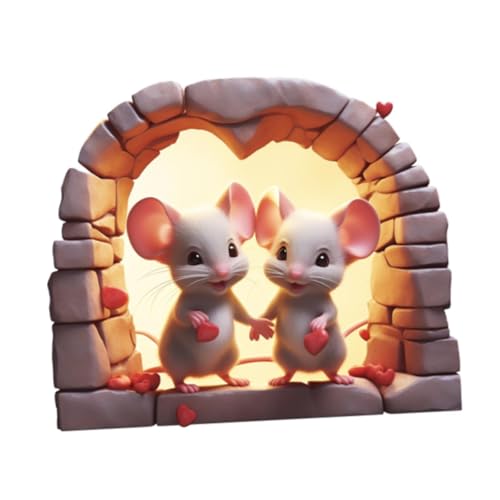 Sharplace Ehepaar Maus Wanddekal Tapete PVC Dekorative selbst klebrige Wandaufkleber Wandbilder für Kindergarten Wohnzimmer Küchen Wohnkultur von Sharplace