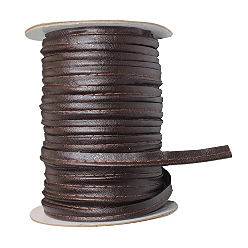 Sharplace Einfach gefaltetes Schrägband aus Leder zum Nähen, Säumen, Binden, Säumen, Paspeln, Quilten, 50 Yards - Braun von Sharplace