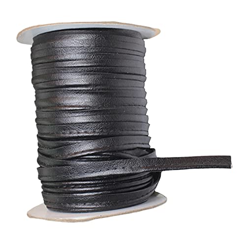 Sharplace Einfach gefaltetes Schrägband aus Leder zum Nähen, Säumen, Binden, Säumen, Paspeln, Quilten, 50 Yards - Schwarz von Sharplace