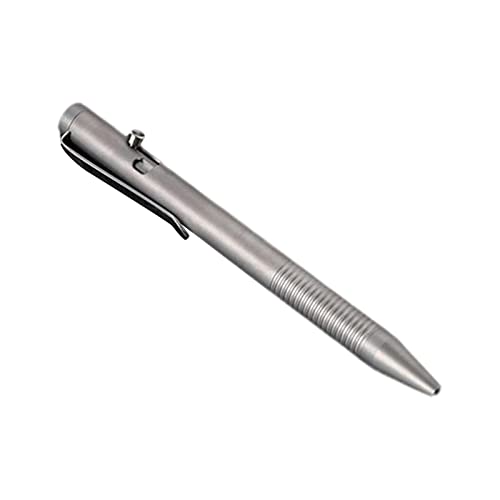Sharplace Einziehbarer Kugelschreiber Titanlegierung Tintenroller Kugelschreiber Austauschbare Stiftmine 0,5 mm Action Pen für Damen Herren Schule, Bereift von Sharplace