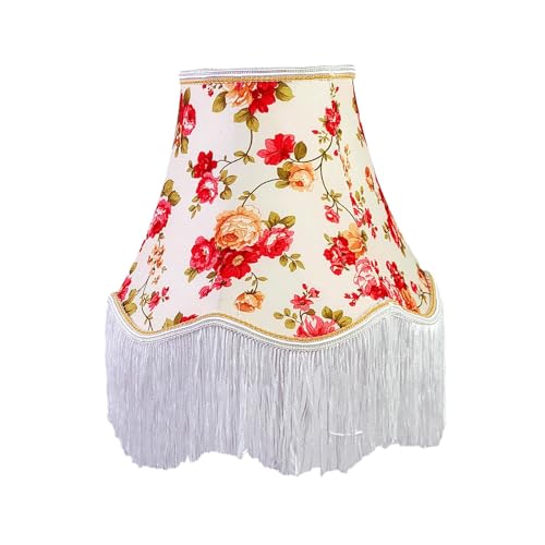 Sharplace Europäischer Lampenschirm, Lampenschirm mit Fransen, Retro-Stoff-Lampenschirm, Quaste, Lampenabdeckung für Zuhause, Café, Wohnzimmer, Hotel-Dekoration, Rot Sharplace Europäischer Lampenschirm, Lampenschirm mit Fransen, Retro-Stoff-Lampenschirm, Quaste, Lampenabdeckung für Zuhause, Café, Wohnzimmer, Hotel-Dekoration, Rot von Sharplace