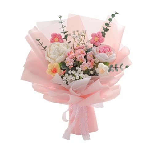 Sharplace Fertigte Häkelblumen Bouquet Geschenk für Mutter Frau handgefertigt gestrickt, Rosa Sharplace Fertigte Häkelblumen Bouquet Geschenk für Mutter Frau handgefertigt gestrickt, Rosa von Sharplace