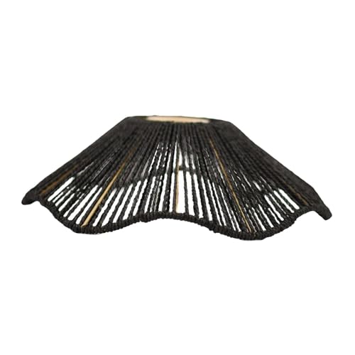 Sharplace Gewebter Lampenschirm, Deckenlaternenabdeckung, Kronleuchterabdeckungen, Schirme, Hängelampenschirm für Leselicht, Café, Wohnzimmer, Flur, Schwarz von Sharplace