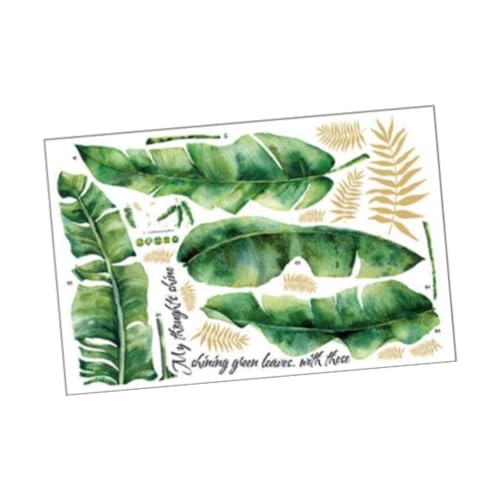 Sharplace Grüne Blatt-Aufkleber, PVC-Tapete, Kunst-Aufkleber im chinesischen Stil, abnehmbare Moderne Innendekoration für Bürotoiletten von Sharplace