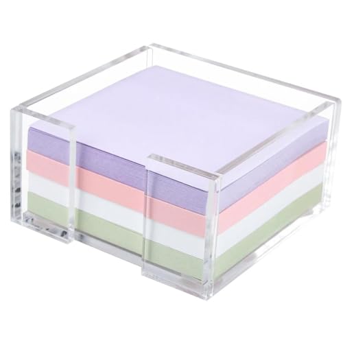 Sharplace Haftnotizhalter aus Acryl mit 4 Blöcken, Notizblockhalter, Geschenk-Memo-Spender, Schreibtisch-Organizer für Büro, Zuhause, 7,6 x 7,6 cm, Notizblöcke, von Sharplace