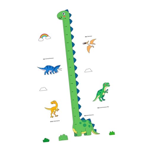 Sharplace Höhen-Wachstumstabelle-Aufkleber, Cartoon-Aufkleber, max. 180 cm, dekorative DIY-entfernbare -Kunst-Dekor-Tapete für Klassenzimmer, Dinosaurier von Sharplace