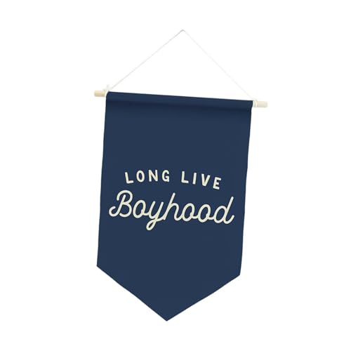 Sharplace Long Live Boyhood-Banner, Wanddekoration, aufzuhängen, einzigartiges dekoratives Dreiecksbanner, Wandflagge zum Aufhängen für Partys, Blau von Sharplace
