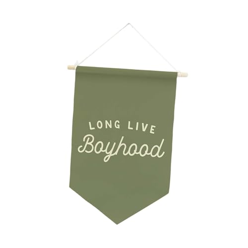 Sharplace Long Live Boyhood-Banner, Wanddekoration, aufzuhängen, einzigartiges dekoratives Dreiecksbanner, Wandflagge zum Aufhängen für Partys, GrÜn von Sharplace
