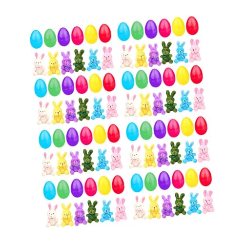Sharplace Ostereier Gefüllt mit Einer DIY Kaninchendekoration DIY Vives Basket Sobers Mädchen für Freunde Feier, 48 Set von Sharplace