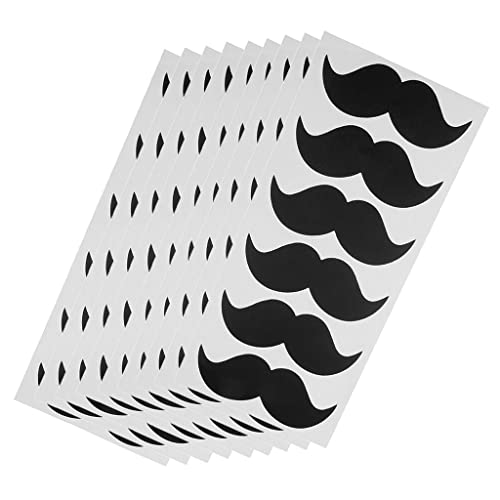 Packung mit 54 Schwarzen Schnurrbart Aufklebern für Schnurrbart Party Dekoration von Sharplace