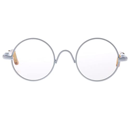 Sharplace Puppenzubehör Miniatur Brillen mit runde Metallrahmen für 12 Zoll Puppe - Weiß von Sharplace