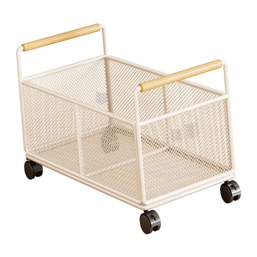 Sharplace Rollbarer Aktenwagen aus Netzstoff, Roll-Organizer mit Griff, multifunktional, tragbar, mit Rädern, Aufbewahrungswagen für Handtaschen, Bücher, M von Sharplace