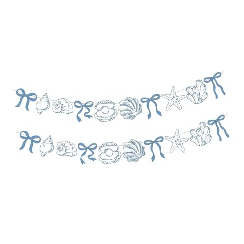 Sharplace Schleife und Muschelgirlande, 4M Sommerbanner Muscheln Dekor, Küsten Junggesellinnen Dekor, Blau Sharplace Schleife und Muschelgirlande, 4M Sommerbanner Muscheln Dekor, Küsten Junggesellinnen Dekor, Blau von Sharplace