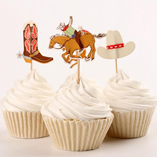 Sharplace Set 24 Stück Cupcake Picks Cake Topper Party Dekoration Western, 20 Stk von Sharplace