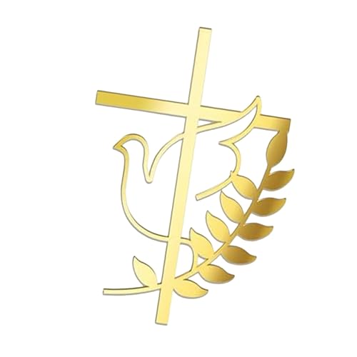 Sharplace Tortenaufsatz mit Taubenkreuz, Torteneinsatz, Religiös, Elegant, Goldene Acryl Dekoration für Feierlichkeiten, Stil A Sharplace Tortenaufsatz mit Taubenkreuz, Torteneinsatz, Religiös, Elegant, Goldene Acryl Dekoration für Feierlichkeiten, Stil A von Sharplace
