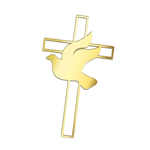 Sharplace Tortenaufsatz mit Taubenkreuz, Torteneinsatz, Religiös, Elegant, Goldene Acryl Dekoration für Feierlichkeiten, Stil C Sharplace Tortenaufsatz mit Taubenkreuz, Torteneinsatz, Religiös, Elegant, Goldene Acryl Dekoration für Feierlichkeiten, Stil C von Sharplace