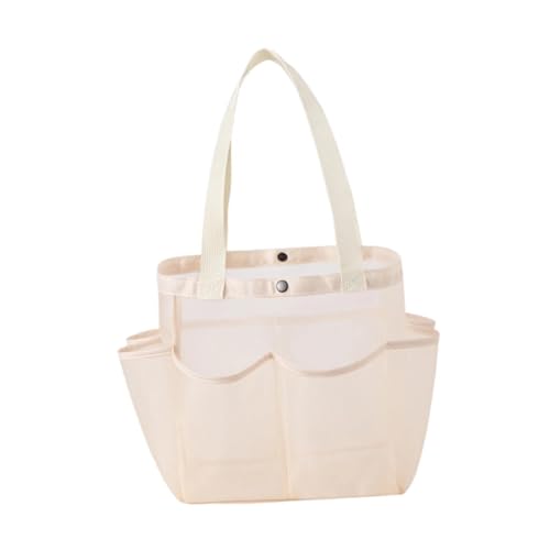 Sharplace Tragbare Duschtasche aus Netzstoff für Badezimmerzubehör, Duschtasche, Kulturbeutel, Organizer für Sommer, Camping und Fitnessstudio, Beige von Sharplace