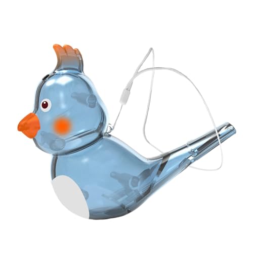 Sharplace Vogel-Wasserpfeife, Vogelruf-Spielzeug, interessantes Cartoon-Trällern mit hängendem Seil für Partyzubehör, Urlaub, Bad, Kinder, Blau von Sharplace