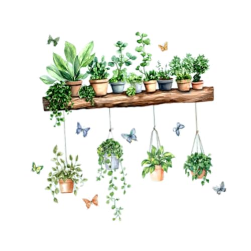 Sharplace Wandaufkleber, Aquarell, grüne Pflanze, DIY-, abnehmbare, stilvolle PVC-Tapete, grüne Blätter, Pflanze für Wohnzimmer, Esszimmer, Party Sharplace Wandaufkleber, Aquarell, grüne Pflanze, DIY-, abnehmbare, stilvolle PVC-Tapete, grüne Blätter, Pflanze für Wohnzimmer, Esszimmer, Party von Sharplace