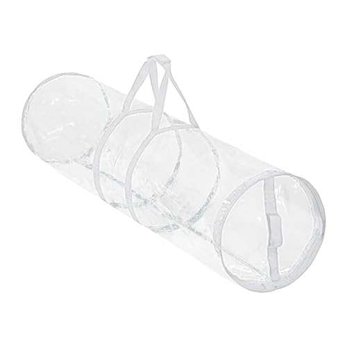 Sharplace Weihnachts-Geschenkpapier-Aufbewahrungstasche, PVC, großes Fassungsvermögen, mit Griffen, Tragetasche, durchsichtiger Geschenkpapier-Organizer für, Weiß von Sharplace