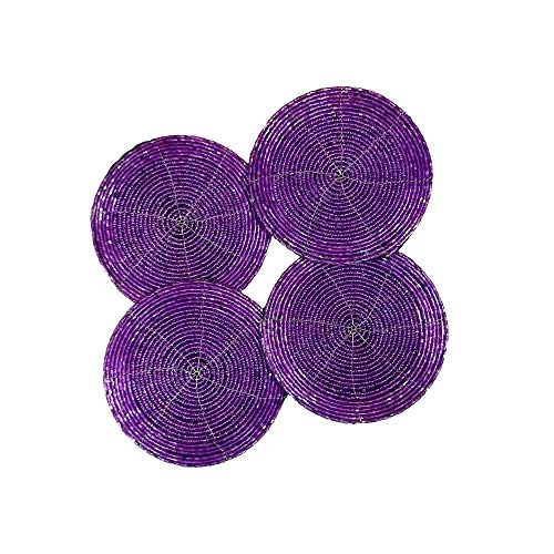 Sharvgun Handgefertigte, runde Form, violette Tee-Untersetzer zum Selbermachen, 10,2 cm, Kaffeetassen-Platzset für Tischdekoration, Glasperlen, 8 Stück Sharvgun Handgefertigte, runde Form, violette Tee-Untersetzer zum Selbermachen, 10,2 cm, Kaffeetassen-Platzset für Tischdekoration, Glasperlen, 8 Stück von Sharvgun