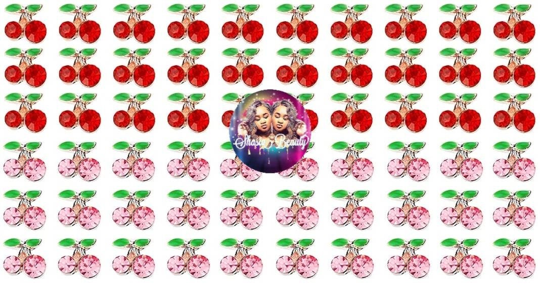 Bling Rosa Und Rote Kirsche 3D Nagel Charms|Nail Art Bling Rosa Und Rote Kirsche 3D Nagel Charms|Nail Art von ShasiaBeauty