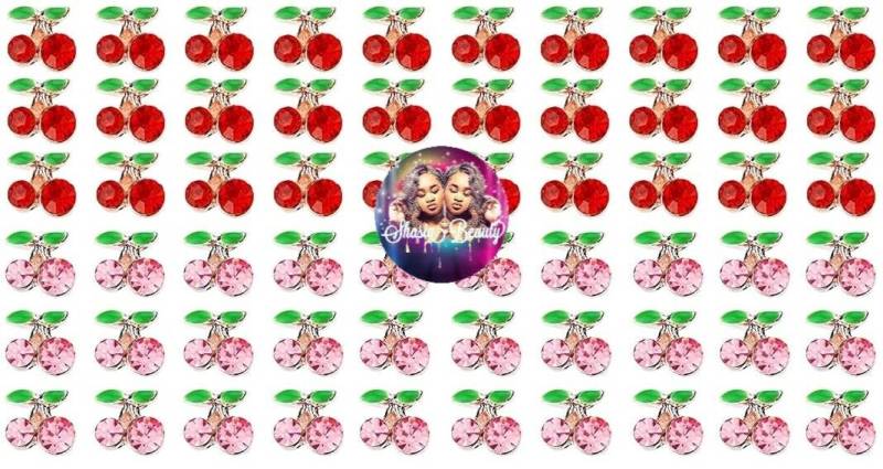 Bling Rosa Und Rote Kirsche 3D Nagel Charms|Nail Art von ShasiaBeauty