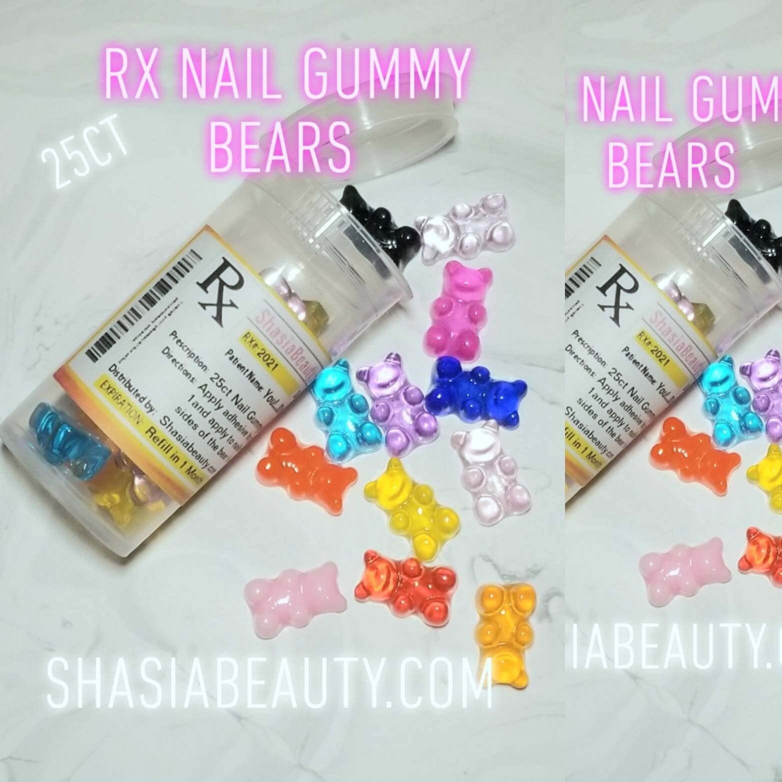 Bulk Gummibärchen Nagel Charms Vielzahl Farben 25Ct von ShasiaBeauty