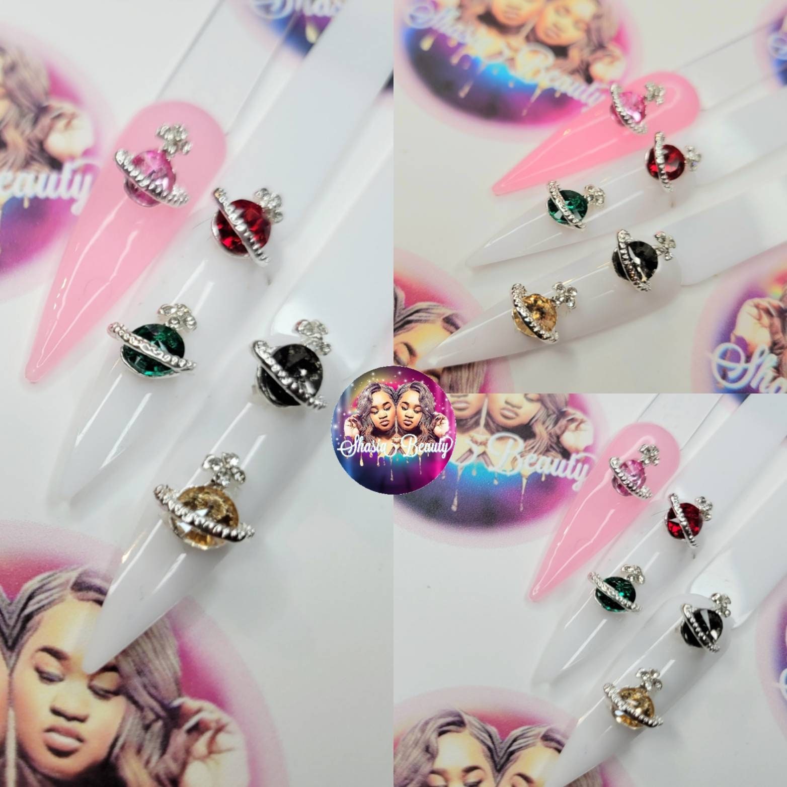 Planet Nagel Charms, 3D Nail Art Dekorationen, Schmuck, Feiertage Edition 5 Teile von ShasiaBeauty