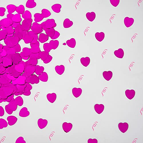 SHATCHI CONFETTI-HEART-HOT-PINK-1PK Tischkonfetti in Herzform, 14 g, für Hochzeit, Jahrestag, Geburtstag, Muttertag, Party-Dekoration, hot pink, 10 mm von SHATCHI