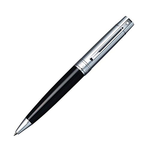 Sheaffer 300 Glänzender Schwarzer Lauf und glänzend verchromter Kappen-Kugelschreiber von Sheaffer