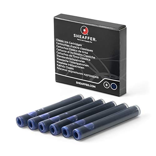 Sheaffer Classic Tintenpatronen Skrip (für alle Füllfederhalter außer VFM, nicht löschbar, 6 Stück ) Blau-Schwarz von Sheaffer