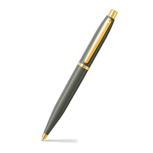 Sheaffer VFM 9427 Glänzender hellgrauer Kugelschreiber mit goldfarbenem PVD-Rand, Premium-Kugelschreiber Sheaffer VFM 9427 Glänzender hellgrauer Kugelschreiber mit goldfarbenem PVD-Rand, Premium-Kugelschreiber von Sheaffer