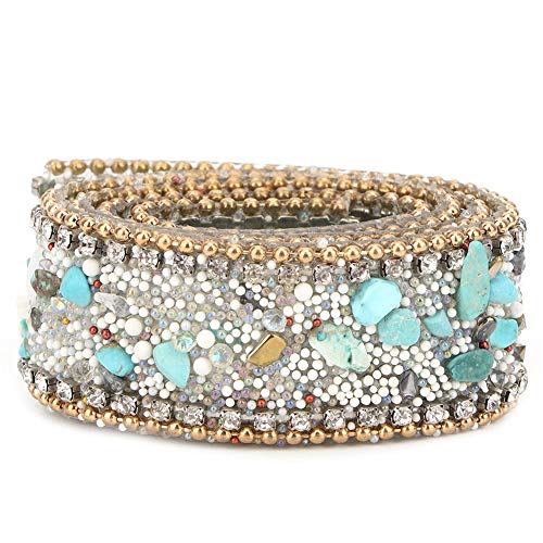2,5 cm Kristall-Strassstreifen, Basteln, Nähen, Wickelrolle, Handwerk, Kristall, Bling Besatz, Applikation, Kleidung, Kleid, Zubehör für Hochzeitskleid, Hüte (#05 Grüner Stein, Doppelkette) von Sheens